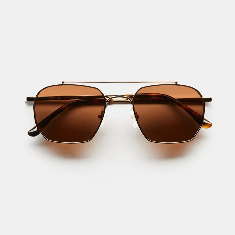 NEVER WORN NEW Vehla Eyewear Bowie Gold/Choc